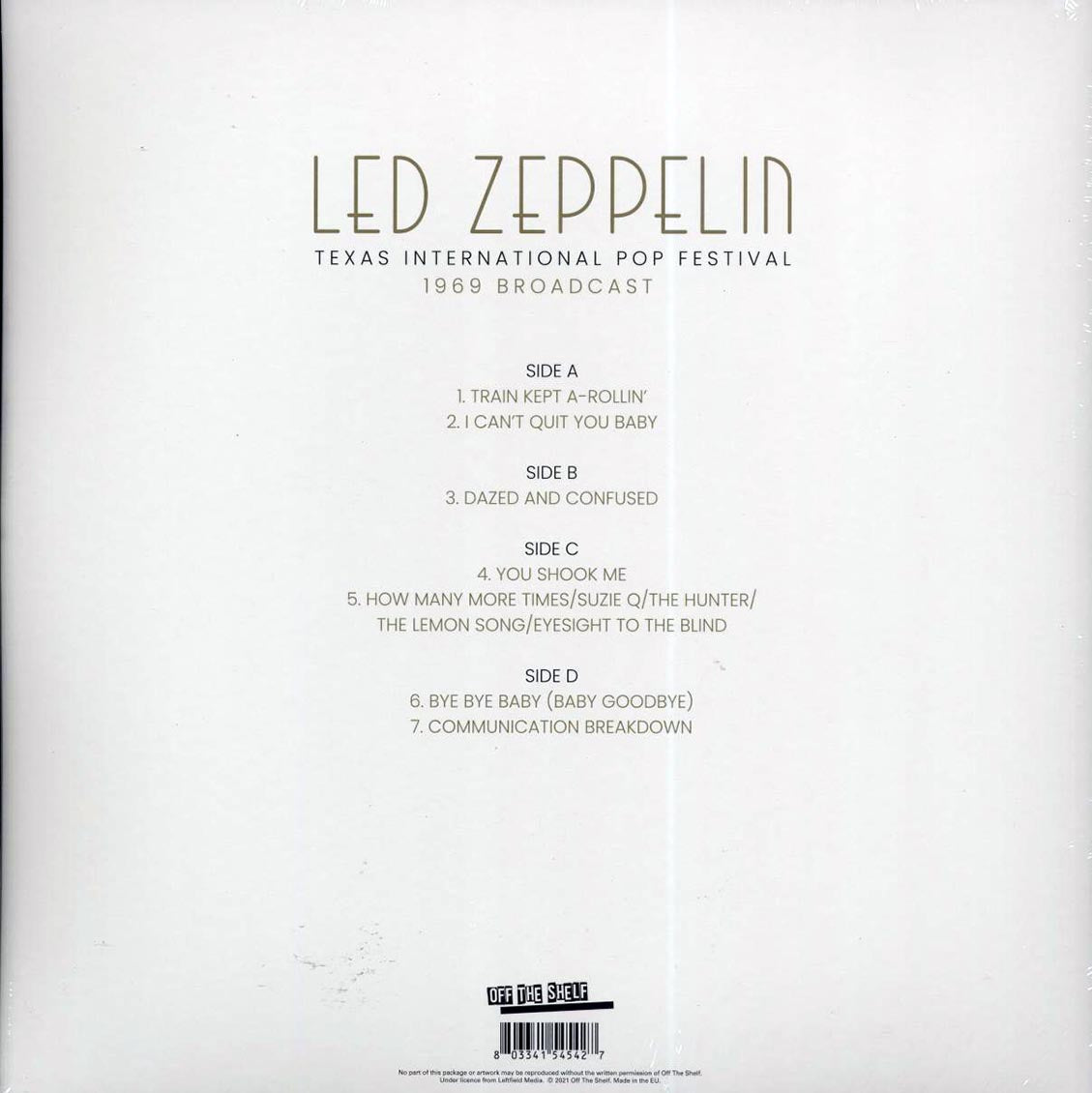 Led Zeppelin - Texas International Pop Festival (ltd. ed.) (2xLP) (grey/black splatter vinyl) Vinyl Record
