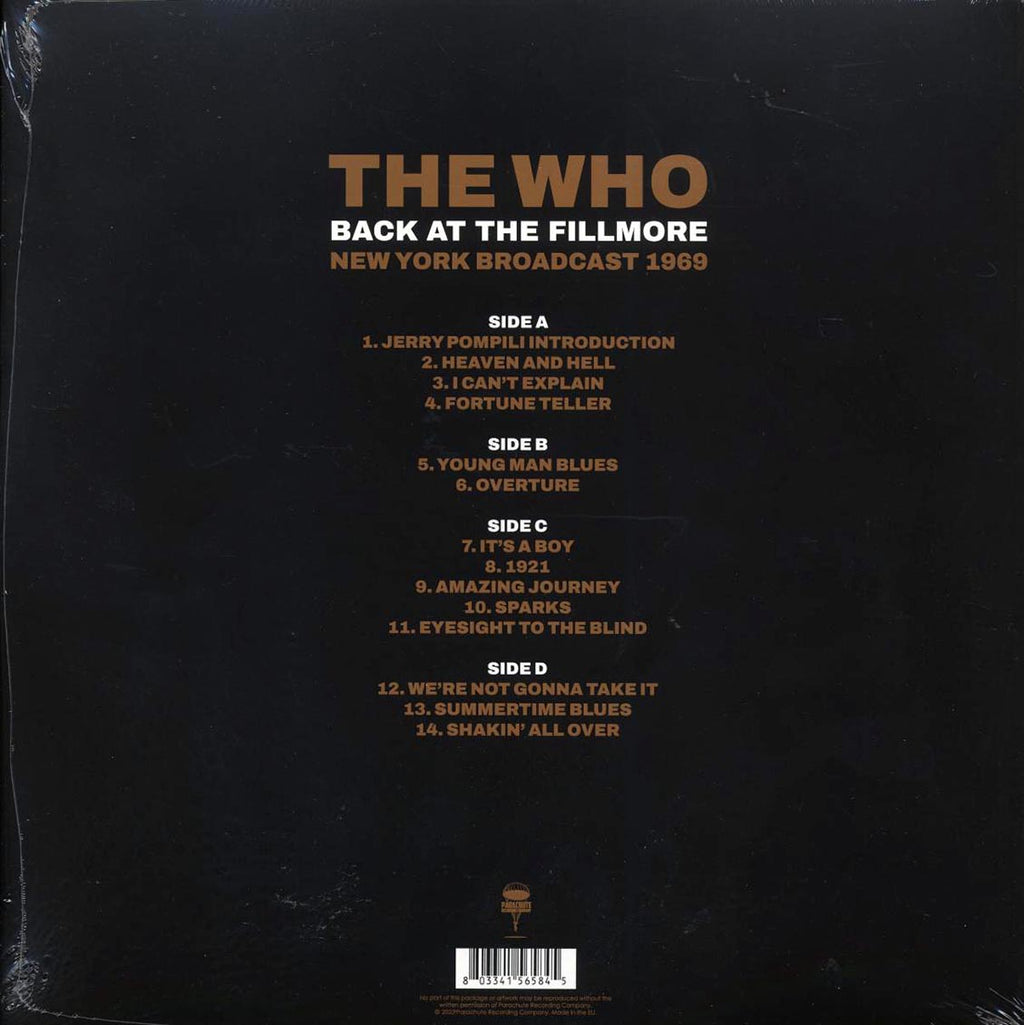 The Who - Back At The Fillmore: New York Broadcast 1969 (2xLP) Vinyl Record