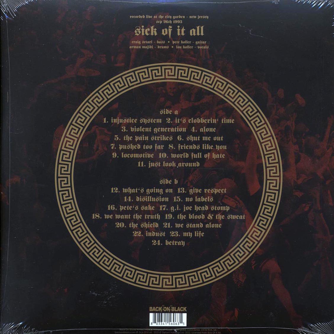 Sick Of It All - Live In A World Full Of Hate (ltd. ed.) (clear vinyl) Vinyl Record