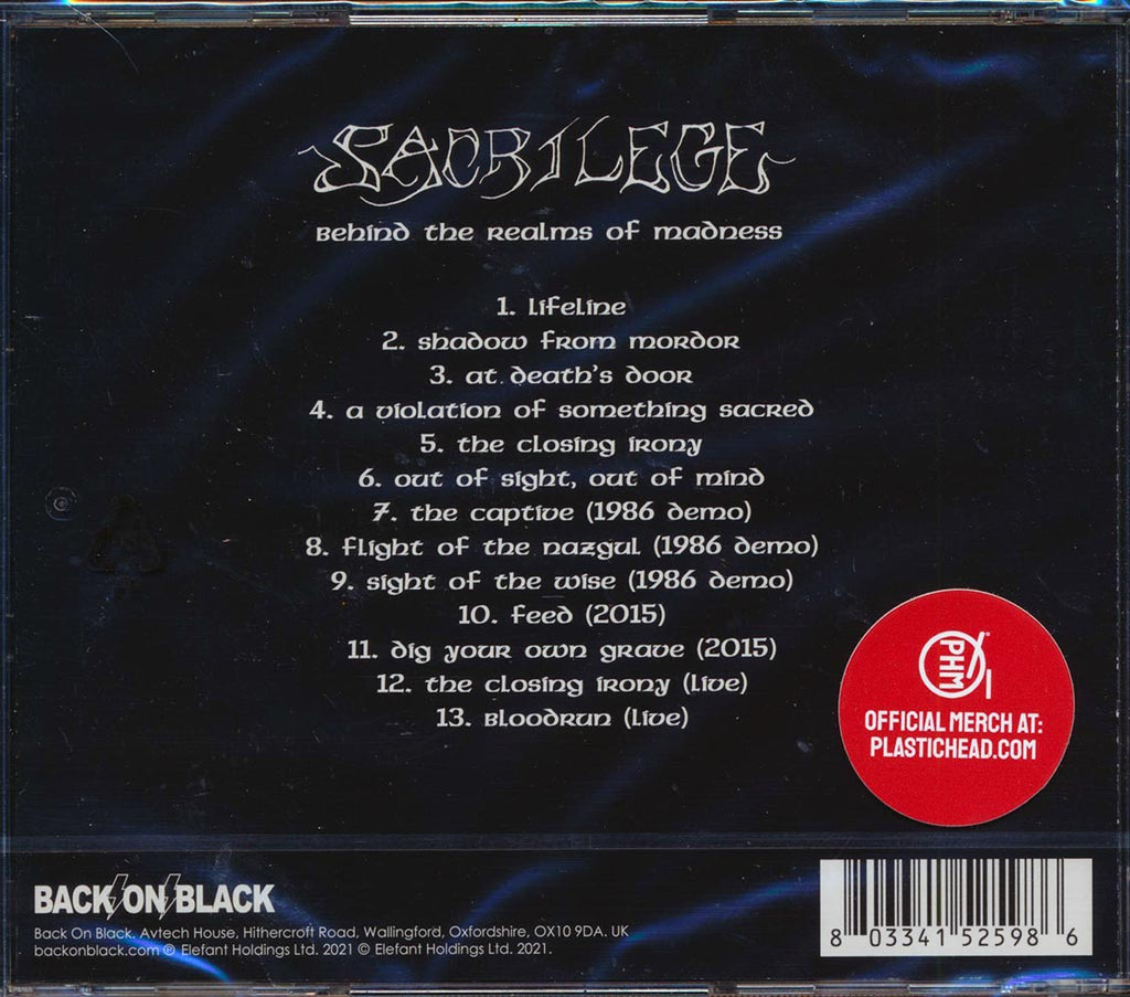 Sacrilege - Behind The Realms Of Madness Music CD