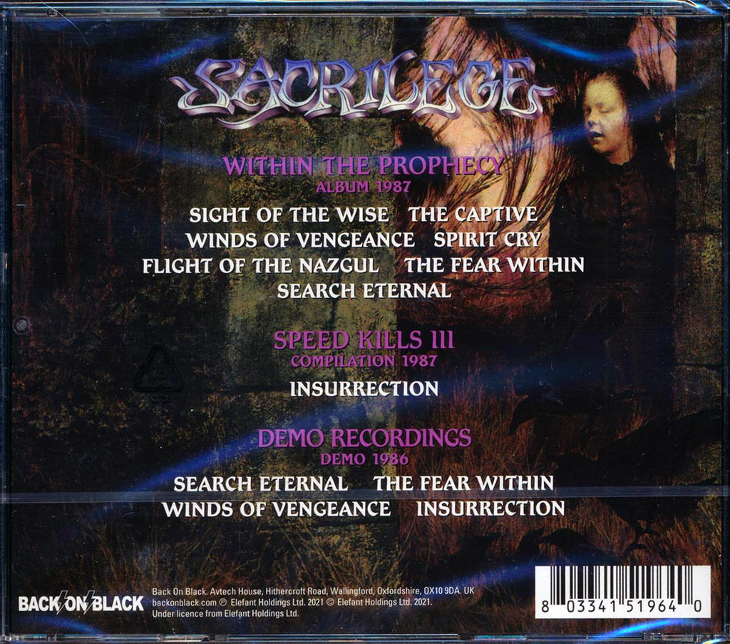Sacrilege - Within The Prophecy Music CD