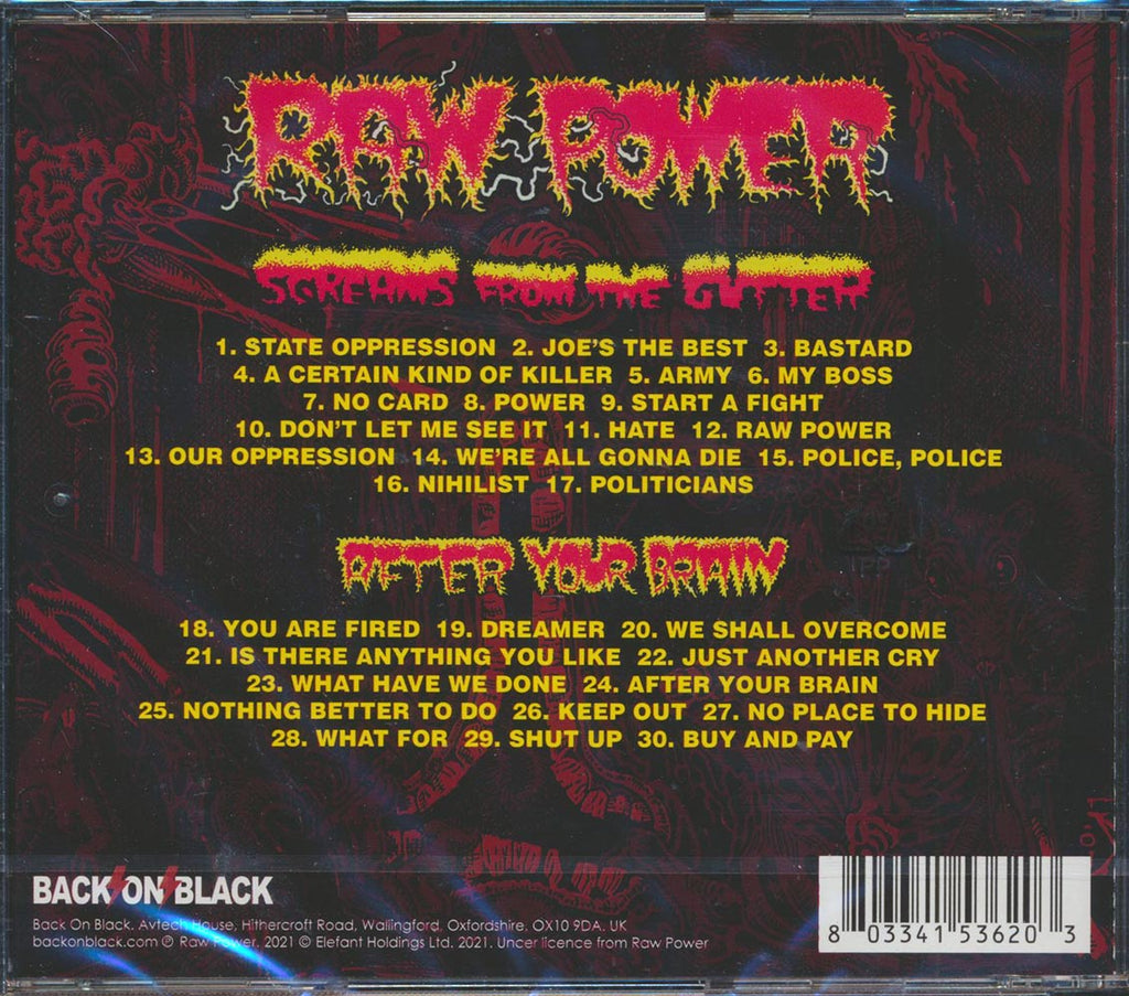 Raw Power - Screams From The Gutter + After Your Brain (2 albums on 2 CDs) (30 tracks) (2xCD) Music CD