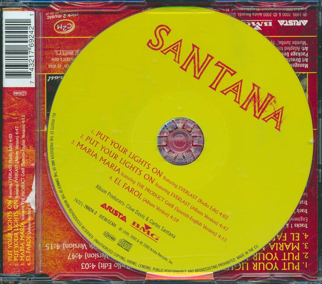 Santana, Everlast - Put Your Lights On Music CD