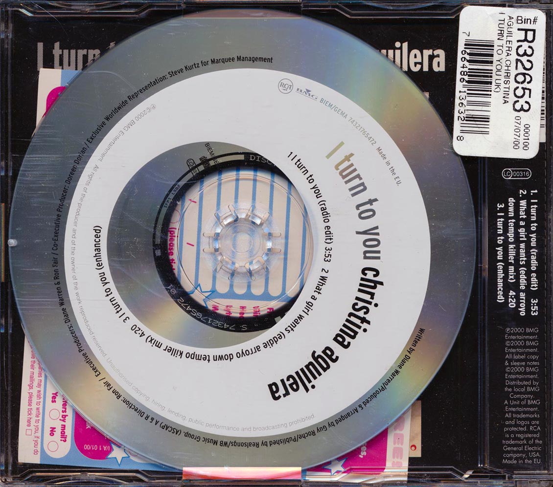 Christina Aguilera - I Turn To You Music CD