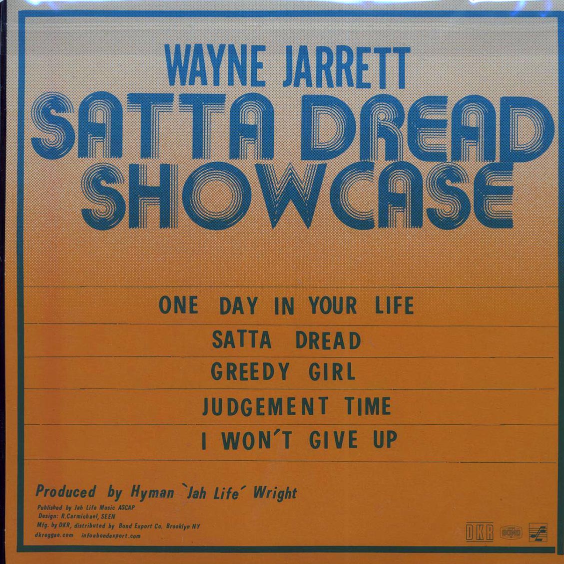 Wayne Jarrett - Satta Dread Showcase Vinyl Record