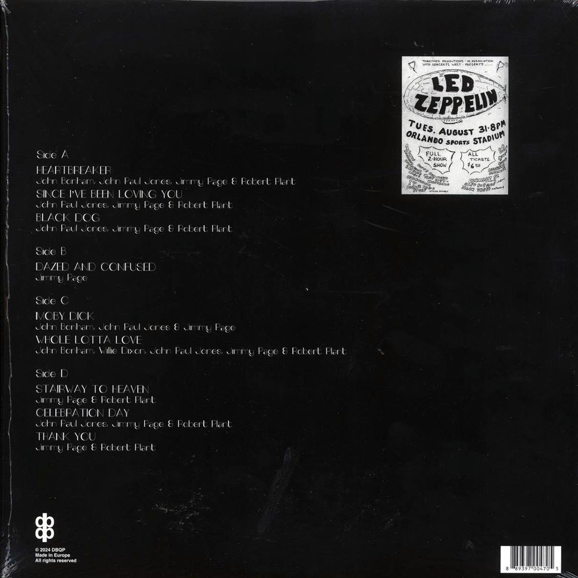 Led Zeppelin - Live At Orlando Stadium, Florida, August 31st, 1971 (2xLP) Vinyl Record