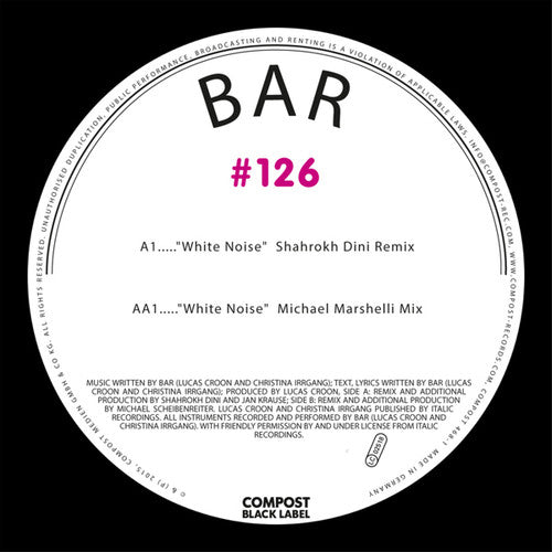 Bar - Compost Black Label 126 - Vinyl Record