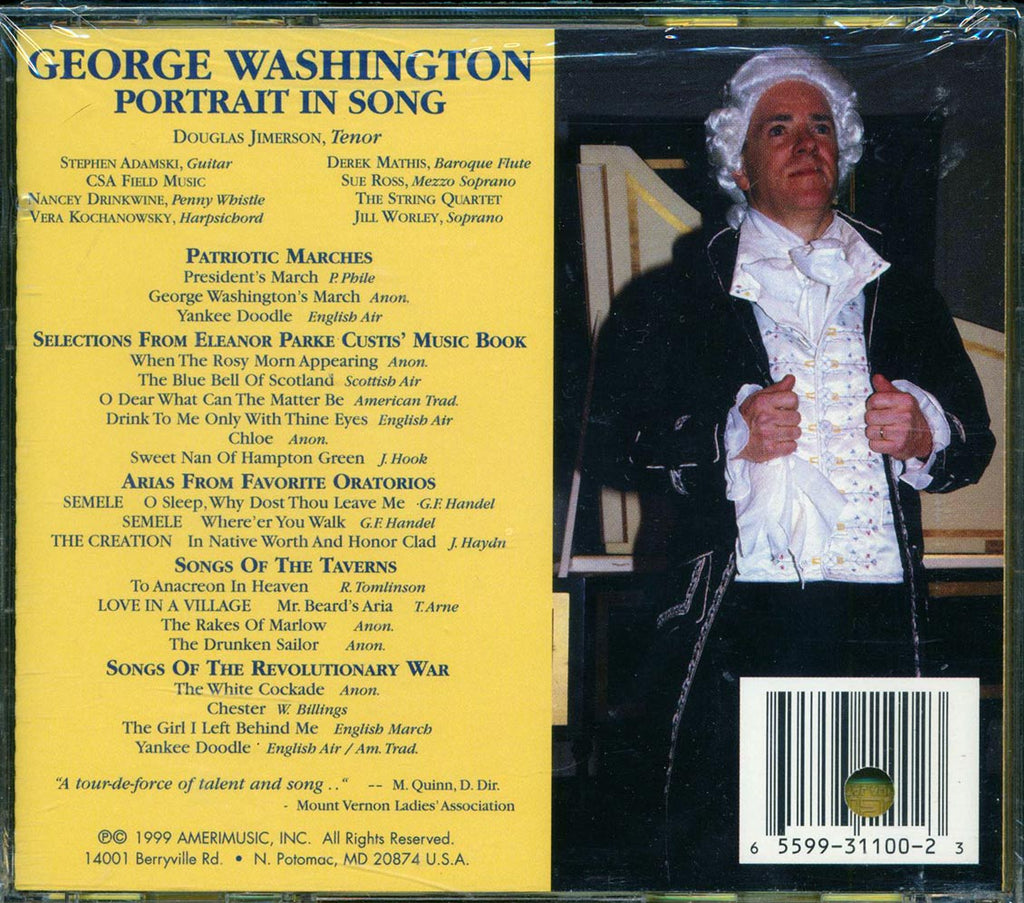 Douglas Jimerson - George Washington: Portrait In Song Music CD