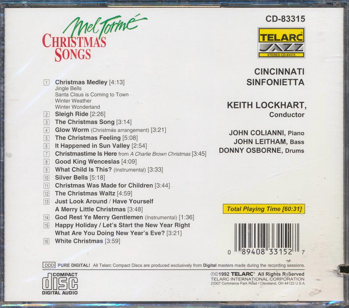 Mel Torme - Christmas Songs Music CD