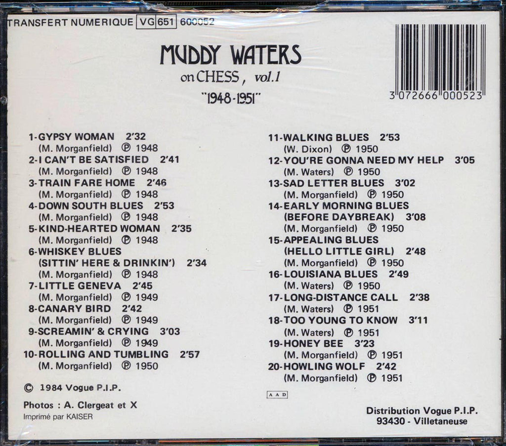 Muddy Waters - On Chess Volume 1: 1948-1951 (20 tracks) Music CD