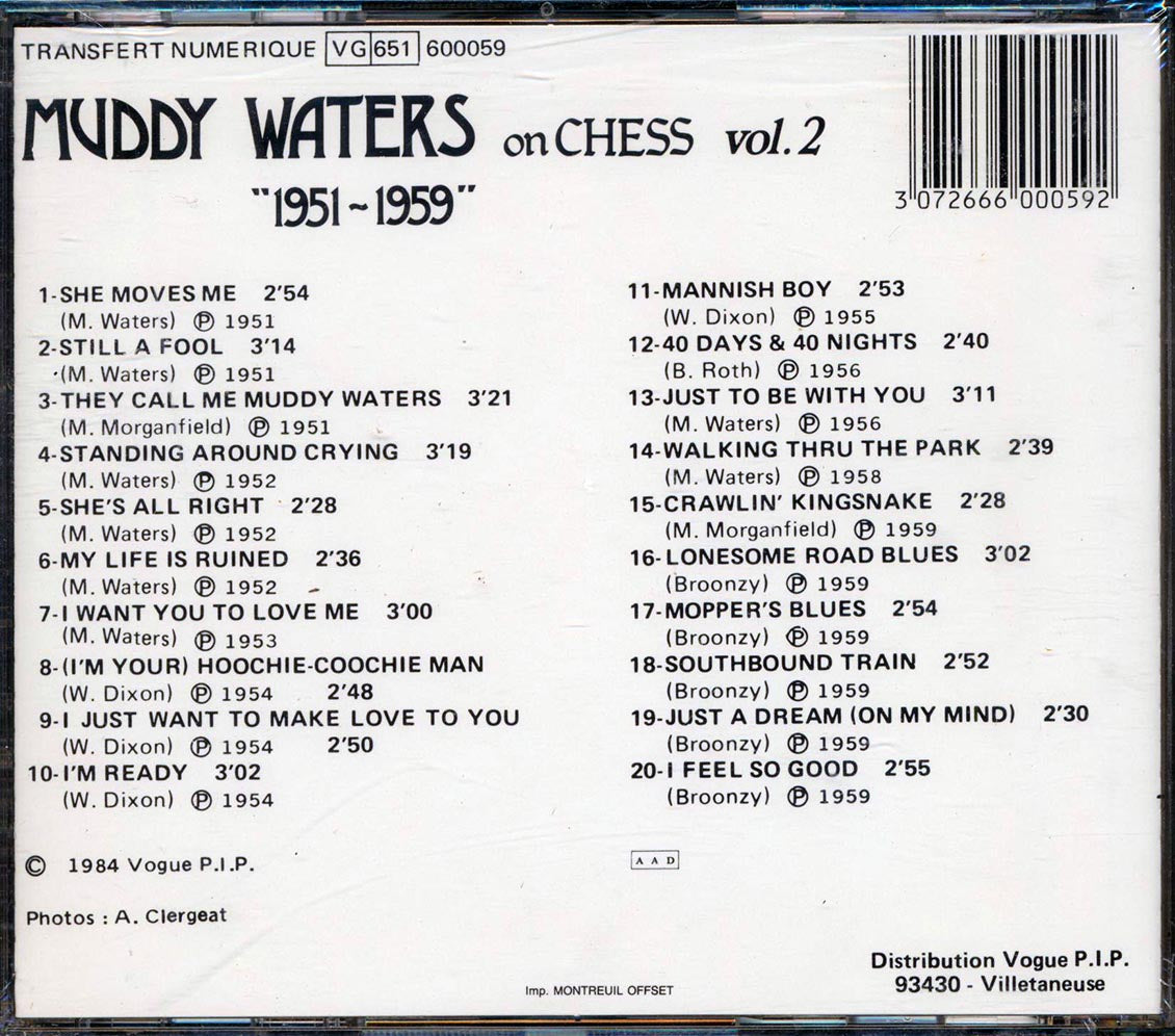 Muddy Waters - On Chess Volume 2: 1951-1959 (20 tracks) Music CD