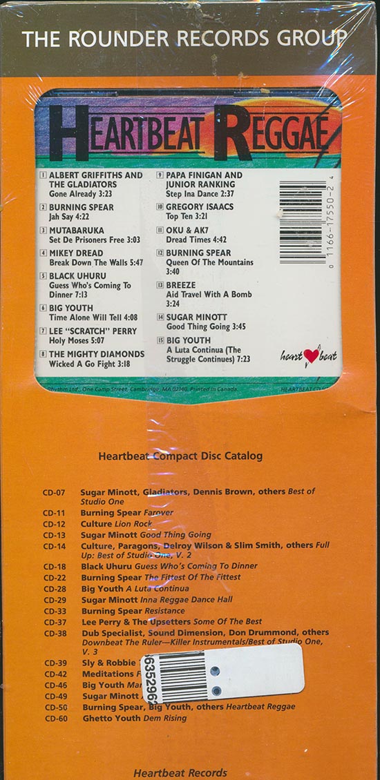 Mikey Dread, Lee Perry, Sugar Minott, Black Uhuru, Etc. - Heartbeat Reggae (orig. longbox packaging) Music CD