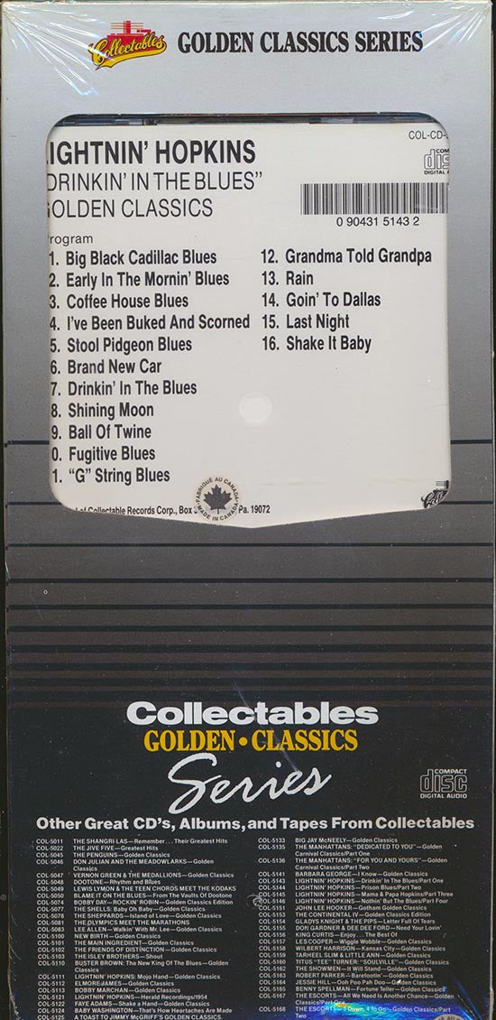 Lightnin' Hopkins - From The Vaults Of Everest Records Part 1: Drinkin' In The Blues (orig. longbox packaging) Music CD