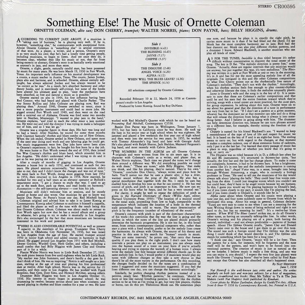 Ornette Coleman - Something Else!!! The Music Of Ornette Coleman (180g) Vinyl Record