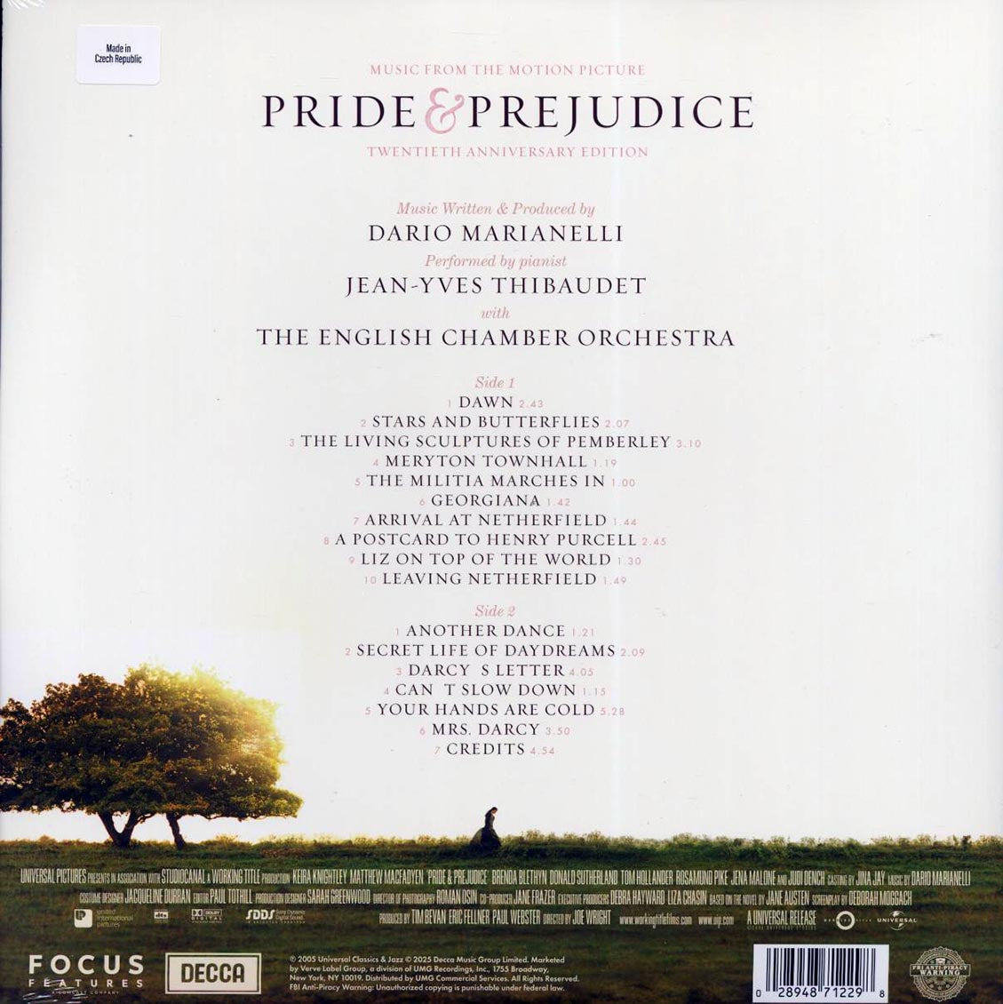 Dario Marianelli, Jean-Yves Thibaudet - Pride & Prejudice: Music From The Motion Picture (Twentieth Anniversary Edition) (ltd. ed.) (pink/baby blue swirl) Vinyl Record