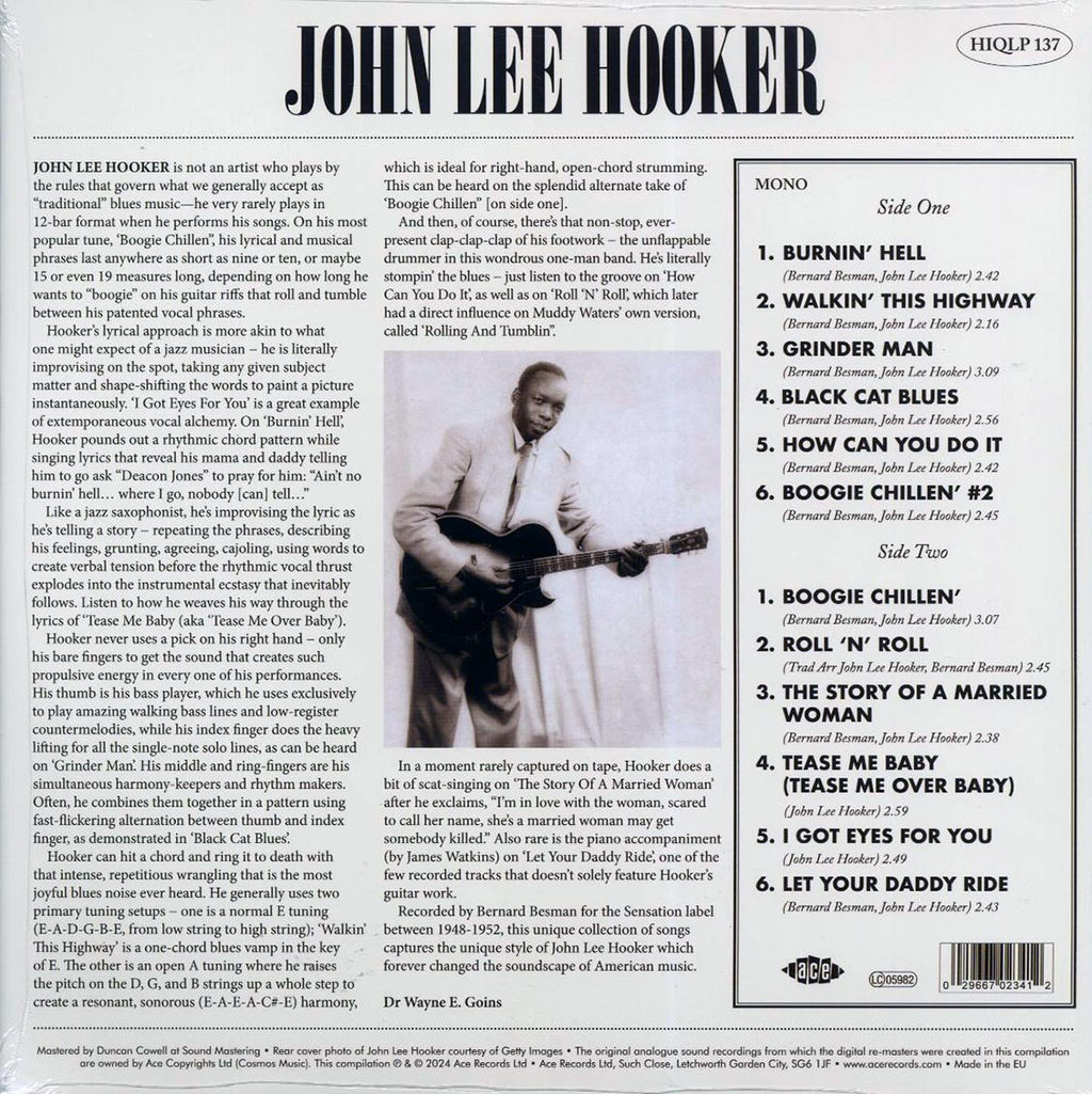 John Lee Hooker - Sensation: Documenting The Sensation Recordings, 1948-52 (mono) (180g) (remastered) Vinyl Record