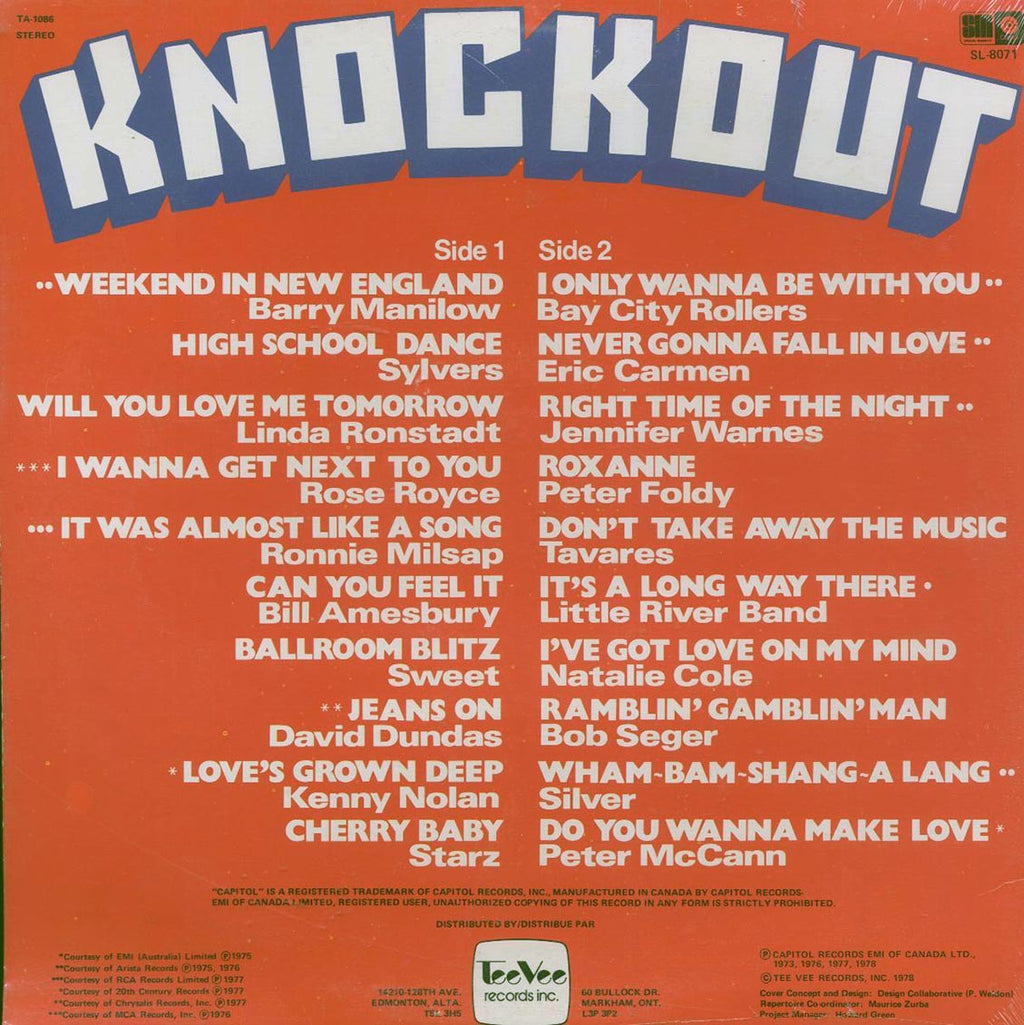 Linda Ronstadt, Bay City Rollers, Little River Band, Etc. - Knockout Round II Vinyl Record