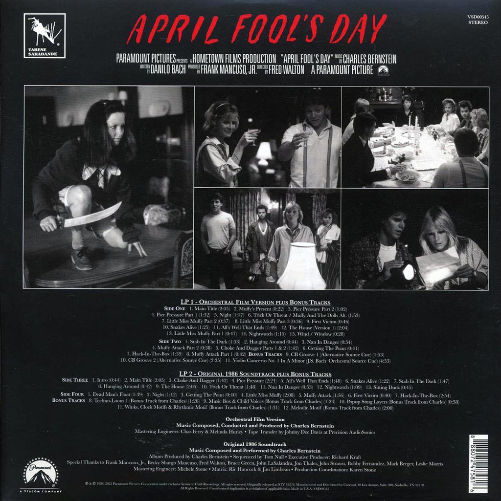 Charles Bernstein - April Fool's Day: Original Motion Picture Soundtrack (+bonus tracks) (2xLP) (expanded edition) (spot-varnished jacket) Vinyl Record