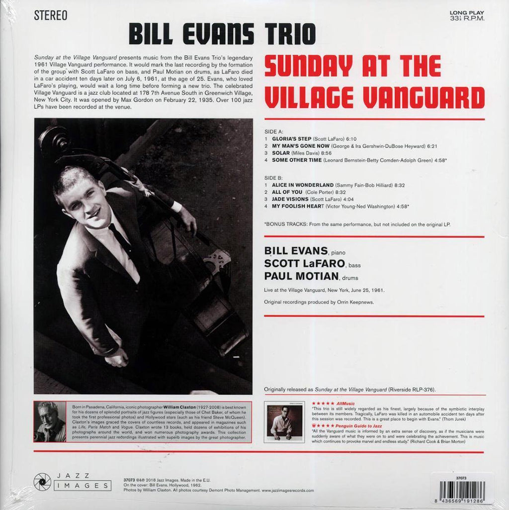 Bill Evans Trio - Sunday At The Village Vanguard (+2 bonus tracks) (ltd. ed.) (180g) Vinyl Record