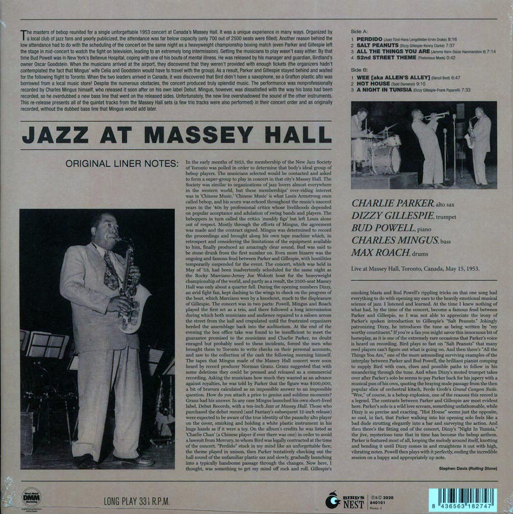 Charlie Parker, Dizzy Gillespie, Bud Powell, Charles Mingus, Max Roach - Jazz At Massey Hall (ltd. ed.) (180g) (yellow vinyl) Vinyl Record