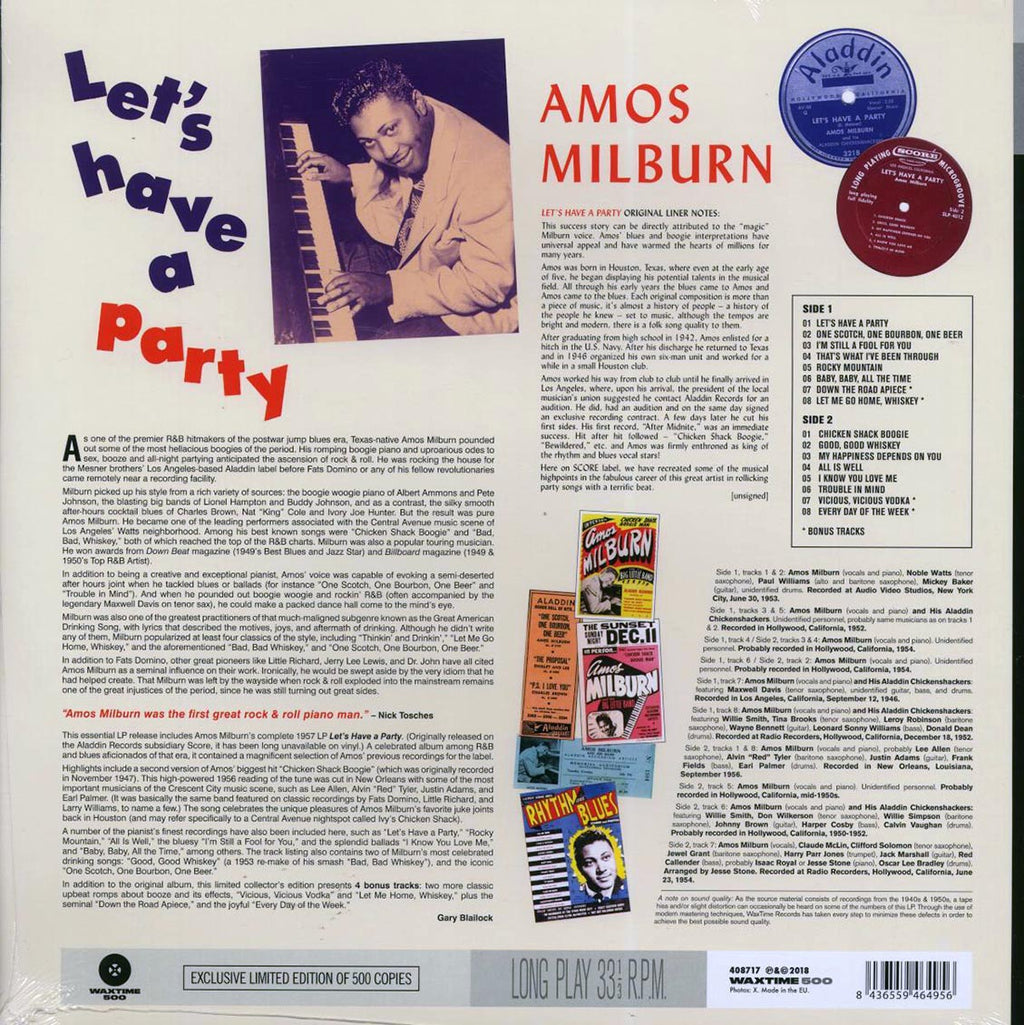 Amos Milburn - Let's Have A Party (+4 bonus tracks) (ltd. ed.) (180g) Vinyl Record