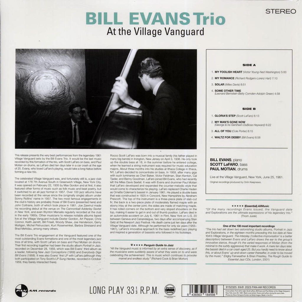 Bill Evans Trio - At The Village Vanguard (ltd. ed.) (180g) Vinyl Record