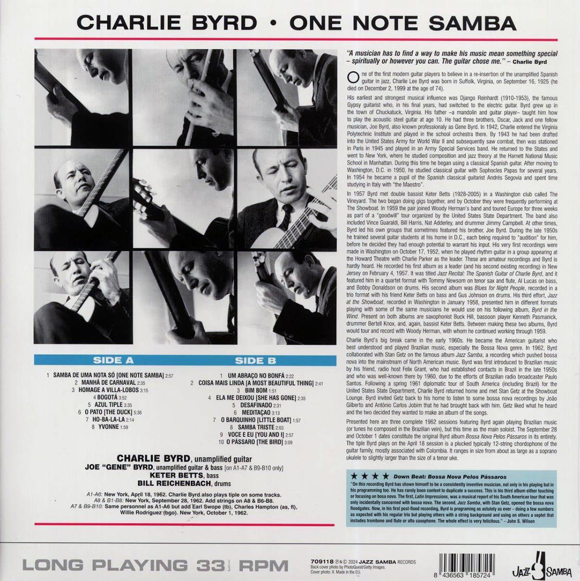 Charlie Byrd - One Note Samba (+bonus tracks) (ltd. ed.) (180g) Vinyl Record