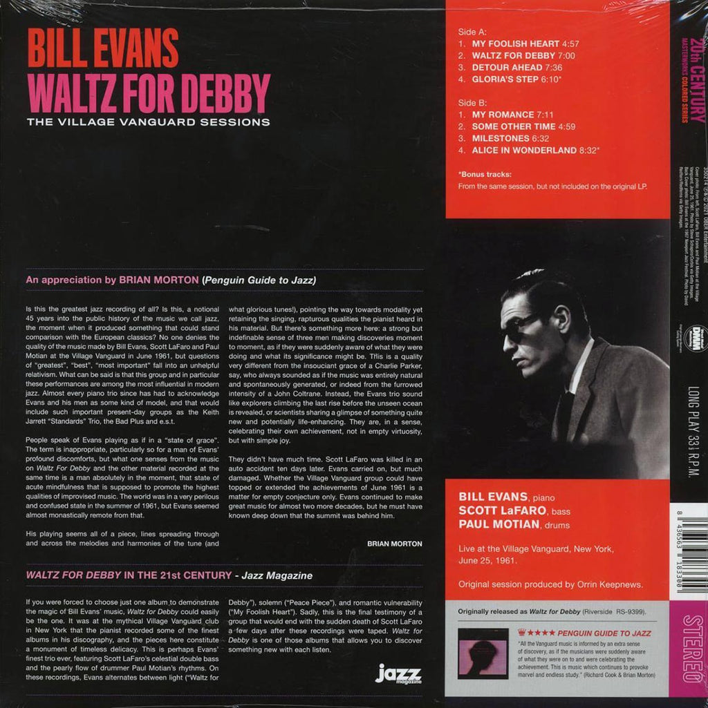 Bill Evans - Waltz For Debby: The Village Vanguard Sessions (+2 bonus tracks) (ltd. ed.) (180g) (red vinyl) Vinyl Record
