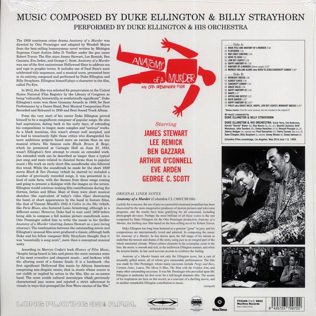 Duke Ellington & His Orchestra, Billy Strayhorn - Otto Preminger's Anatomy Of A Murder: From The Soundtrack Of The Motion Picture (+5 bonus tracks) (ltd. ed.) (180g) Vinyl Record