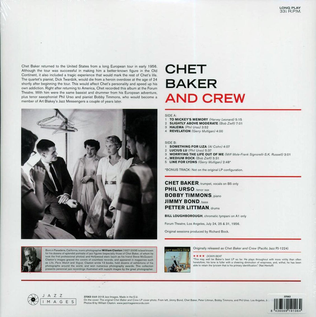 Chet Baker & Crew - Chet Baker & Crew (+bonus track) (ltd. ed.) (180g) Vinyl Record