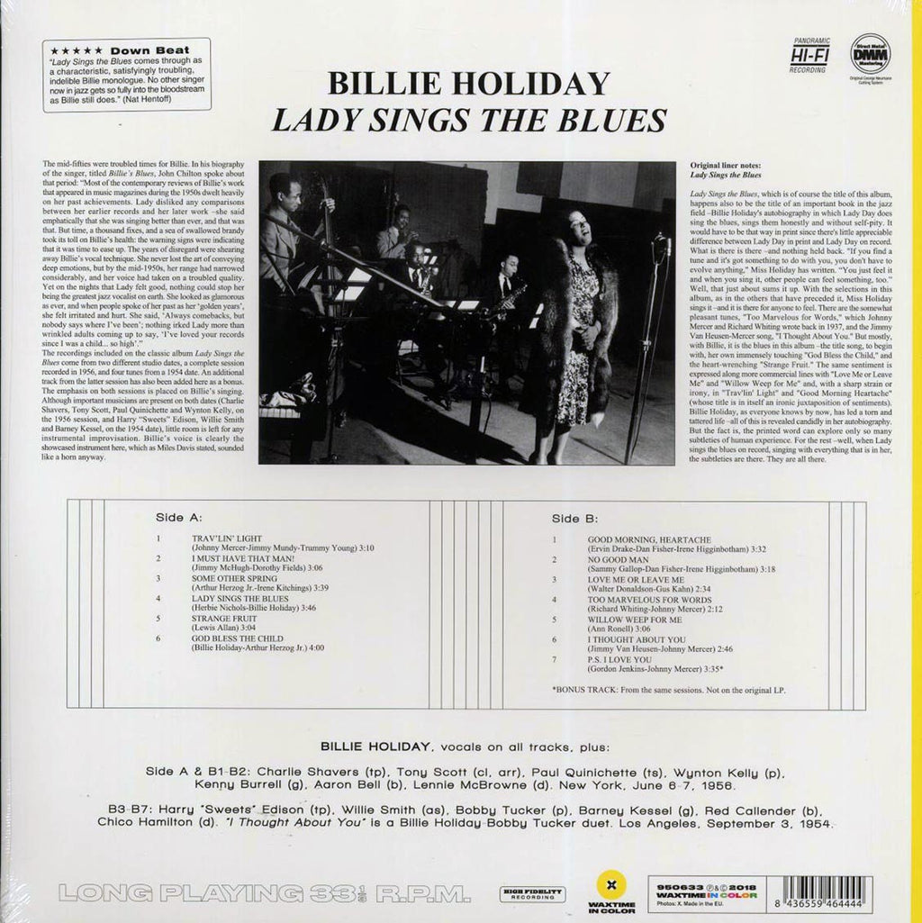 Billie Holiday - Lady Sings The Blues (+bonus track) (ltd. ed.) (180g) (yellow vinyl) Vinyl Record