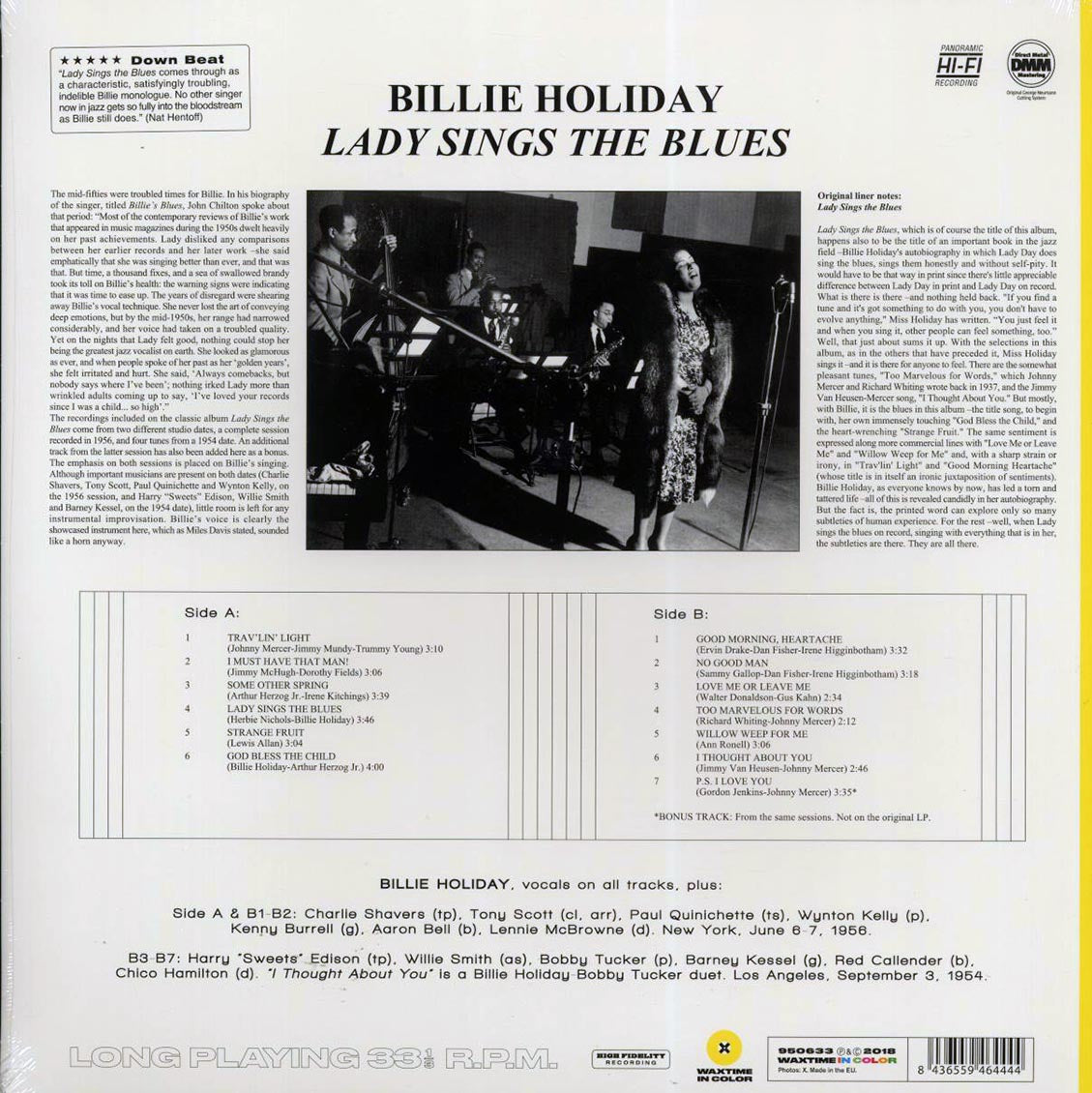 Billie Holiday - Lady Sings The Blues (+bonus track) (ltd. ed.) (180g) (yellow vinyl) Vinyl Record