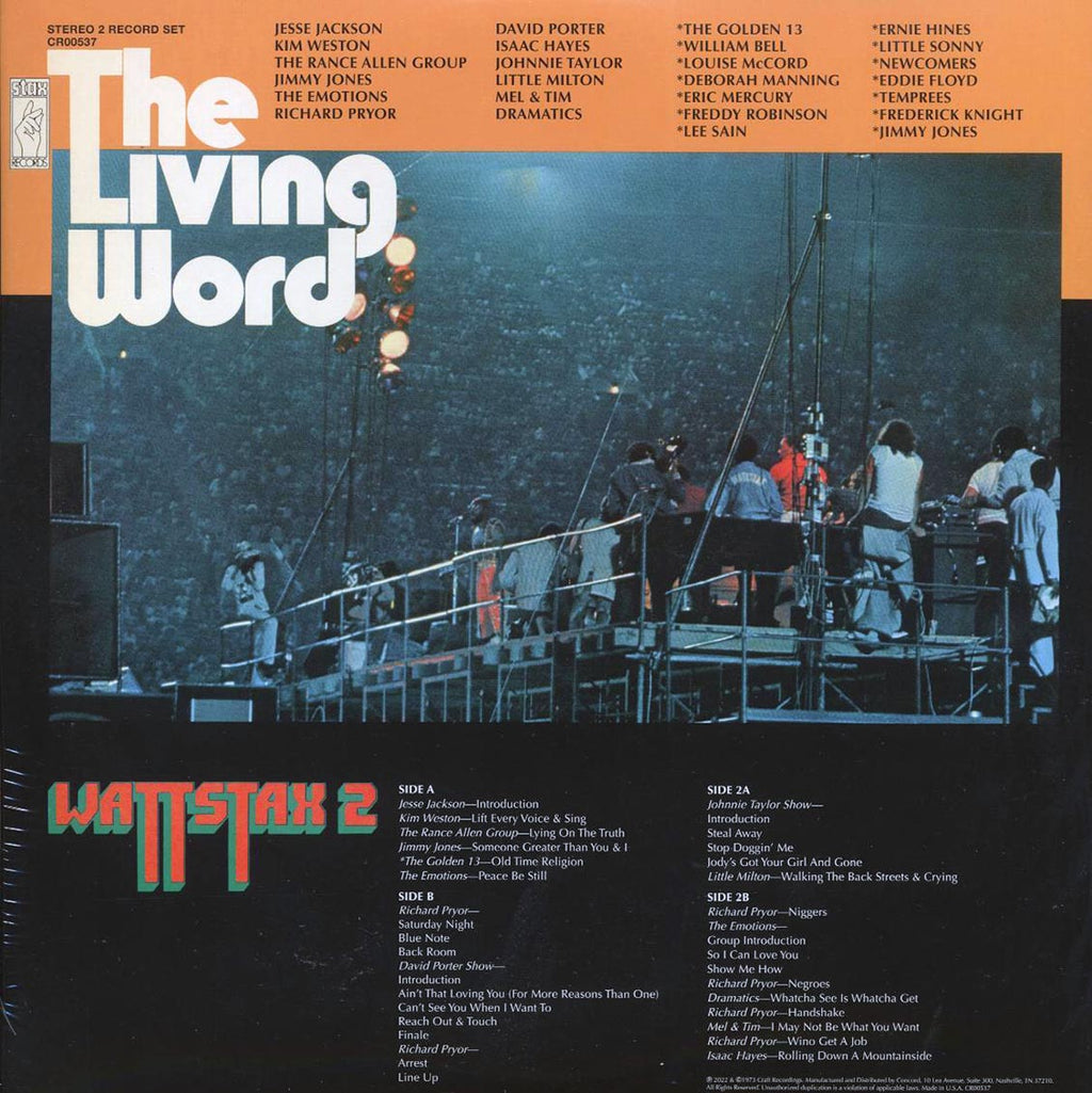 Isaac Hayes, The Emotions, Richard Pryor, David Porter Show, Etc. - The Living Word: Wattstax 2 (50th Anniv. Ed.) (2xLP) Vinyl Record