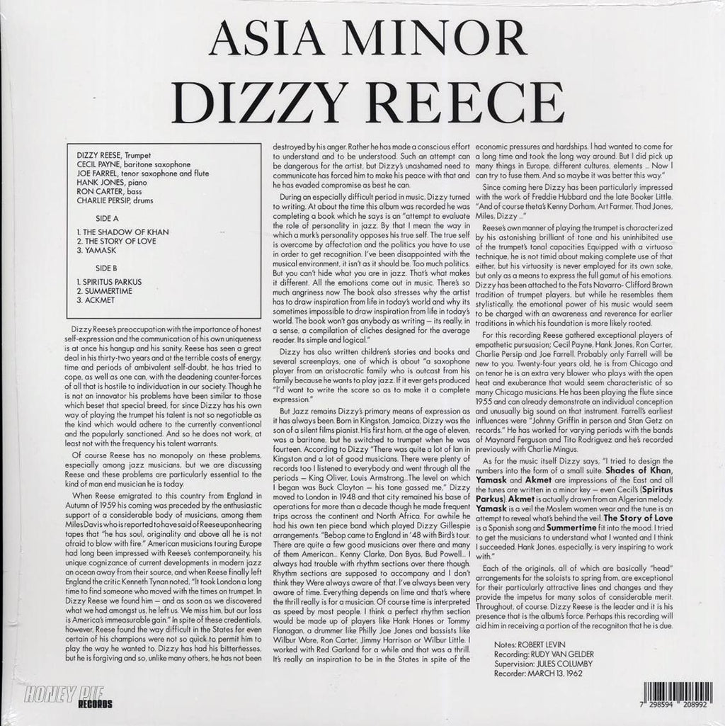 Dizzy Reece - Asia Minor Vinyl Record