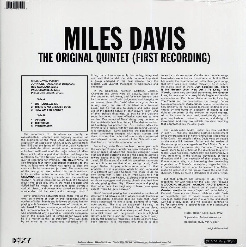 Miles Davis - The Original Quintet: First Recording Vinyl Record