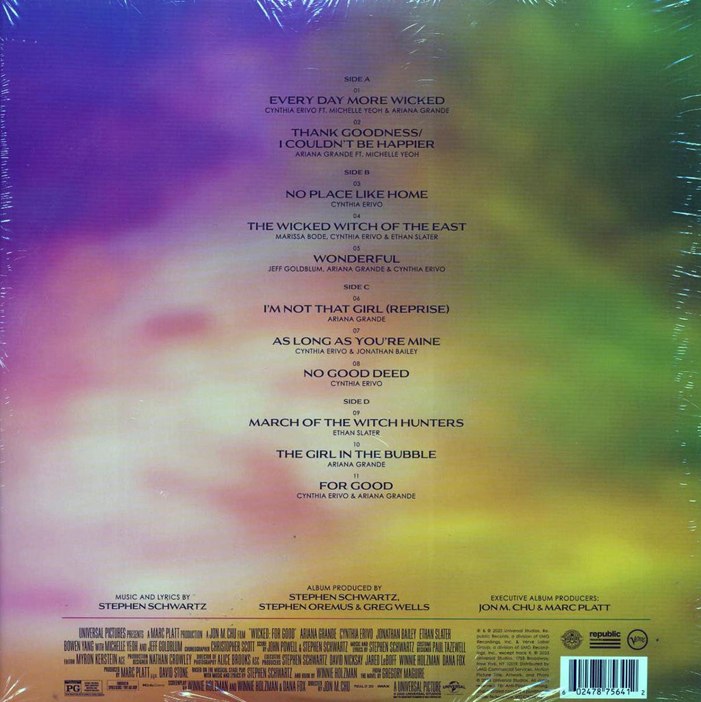 Stephen Schwartz, Cynthia Erivo, Ariana Grande, Etc. - Wicked: For Good The Soundtrack (+2 bonus tracks) (2xLP) (pink glitter/green glitter vinyl) Vinyl Record