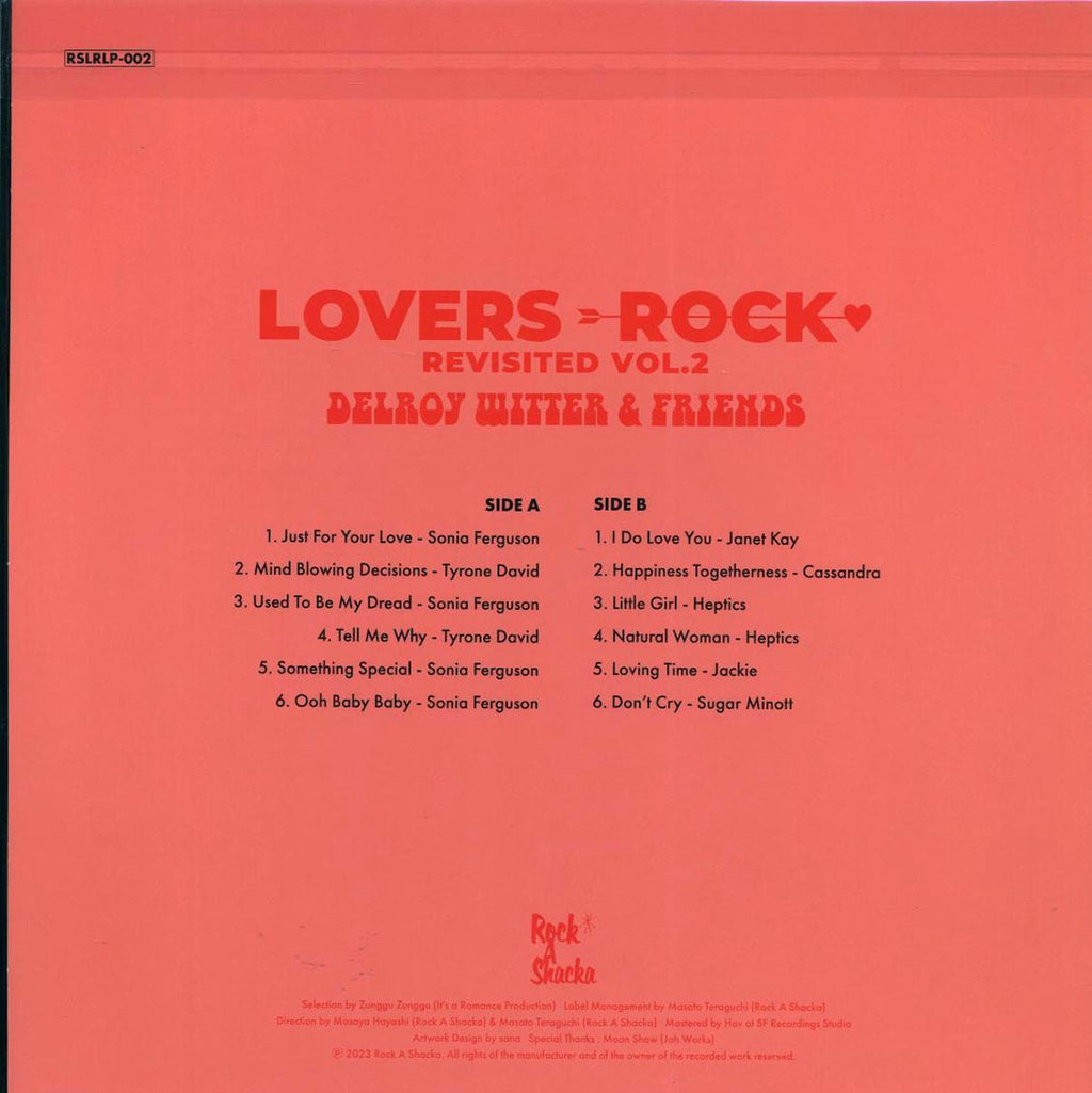 Sugar Minott, Janet Kay, Heptics, Sonia Ferrguson, Tyrone David, Etc. - Delroy Witter & Friends Lovers Rock Revisited Volume 2: Sound Of Success (Japan press) Vinyl Record