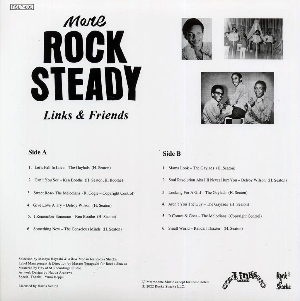 Gaylads, The Melodians, Ken Boothe, Delroy Wilson, Etc. - More Rock Steady: Links & Friends (Japan press) (180g) Vinyl Record