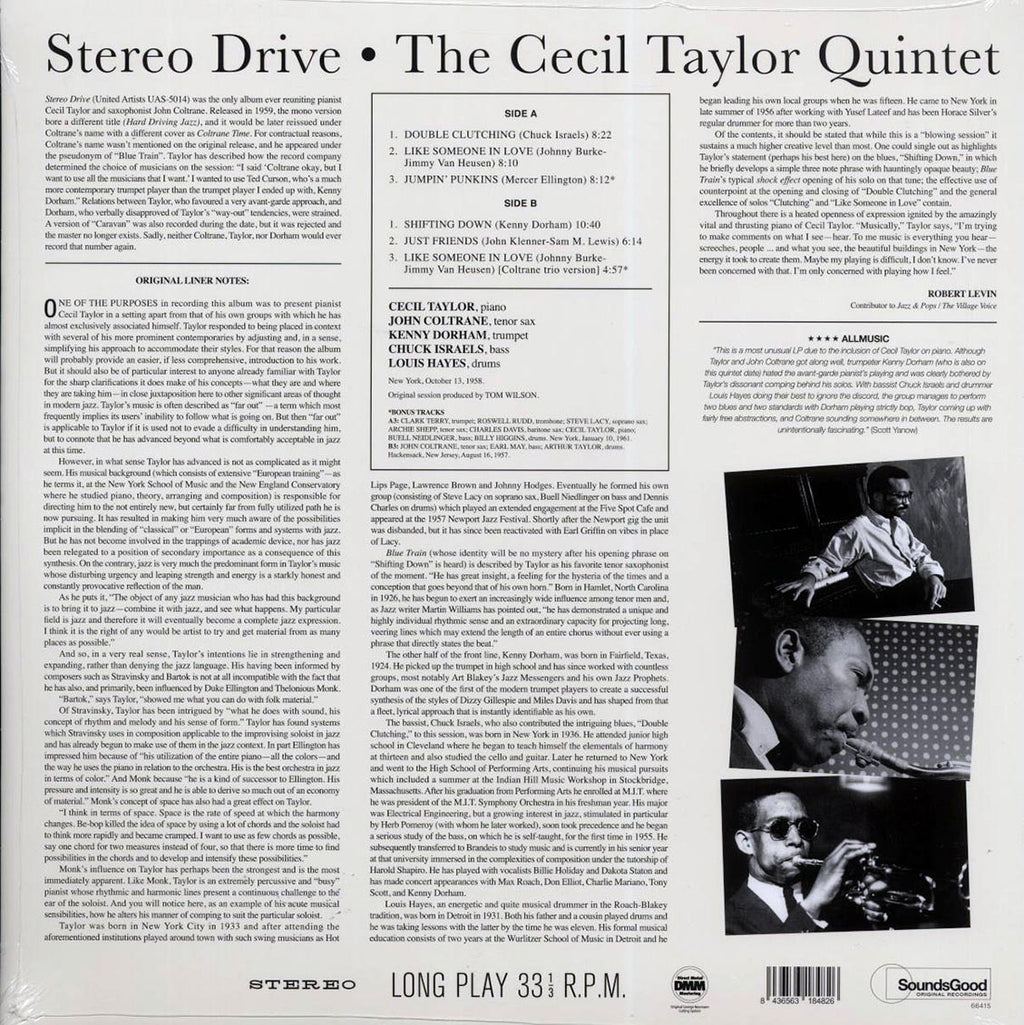 Cecil Taylor Quintet - Stereo Drive (+2 bonus tracks) (180g) Vinyl Record