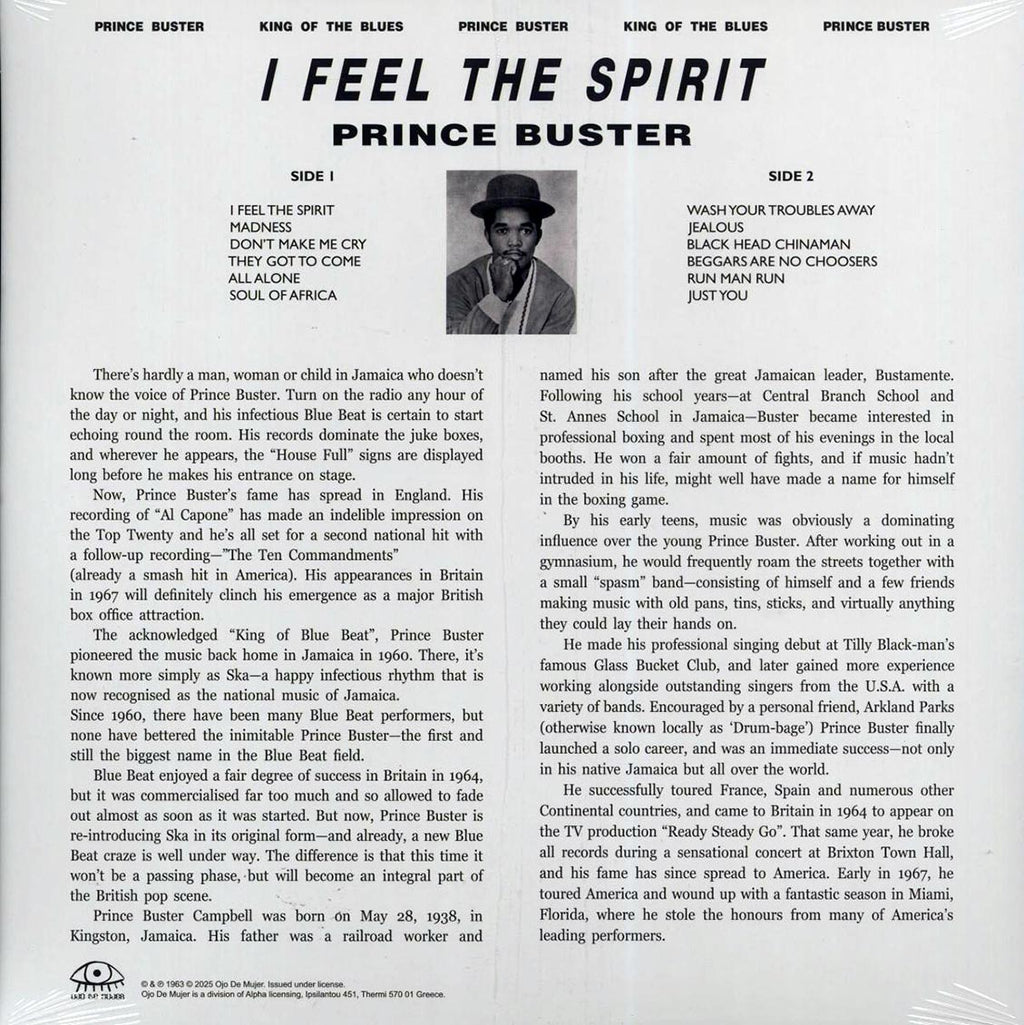Prince Buster - I Feel The Spirit (ltd. ed.) (blue vinyl) Vinyl Record