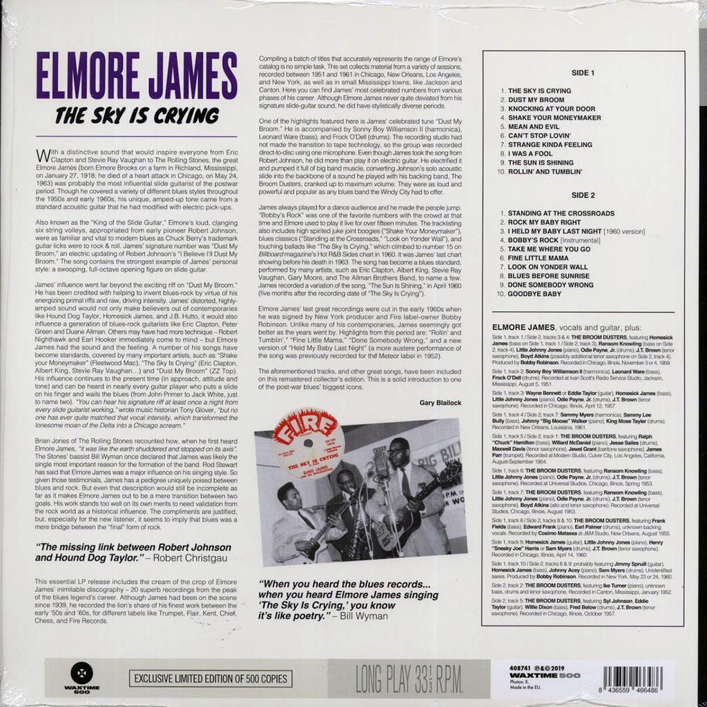 Elmore James - The Sky Is Crying: 20 All-Time Original Blues Classics (180g) Vinyl Record
