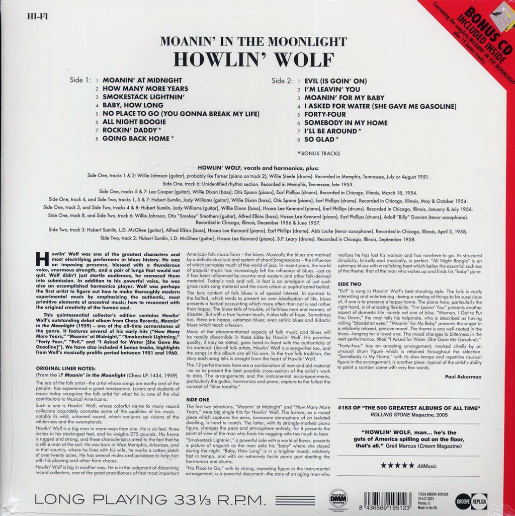 Howlin' Wolf - Moanin' In The Moonlight (+15 bonus tracks) (incl. CD) Vinyl Record