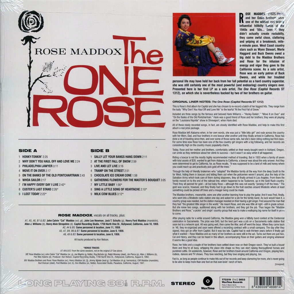 Rose Maddox - The One Rose (+6 bonus tracks) (ltd. ed.) (180g) Vinyl Record