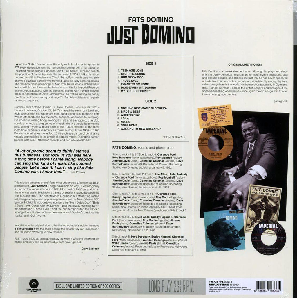 Fats Domino - Just Domino (+2 bonus tracks) (180g) Vinyl Record