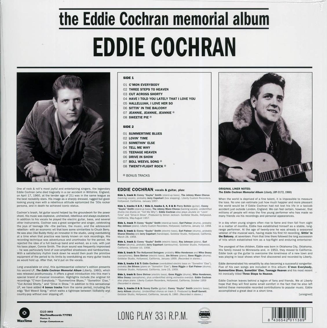 Eddie Cochran - The Eddie Cochran Memorial Album (+4 bonus tracks) (180g) (remastered) Vinyl Record