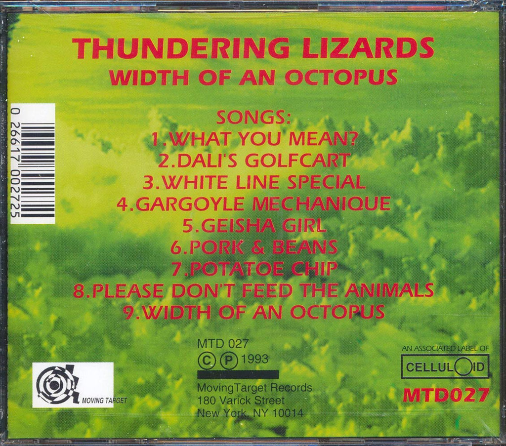 Thundering Lizards - Width Of An Octopus Music CD