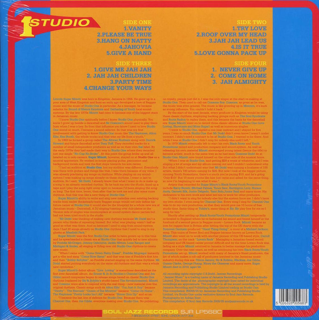 Sugar Minott - Sugar Minott At Studio One (20th Anniv. Ed.) (ltd. ed.) (2xLP) (yellow vinyl) Vinyl Record