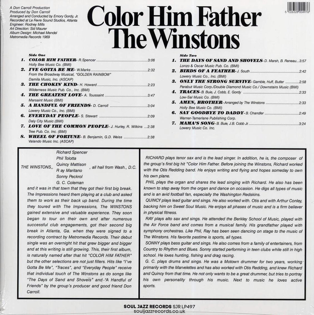 The Winstons - Color Him Father (+4 bonus tracks) (ltd. ed.) (2xLP) Vinyl Record