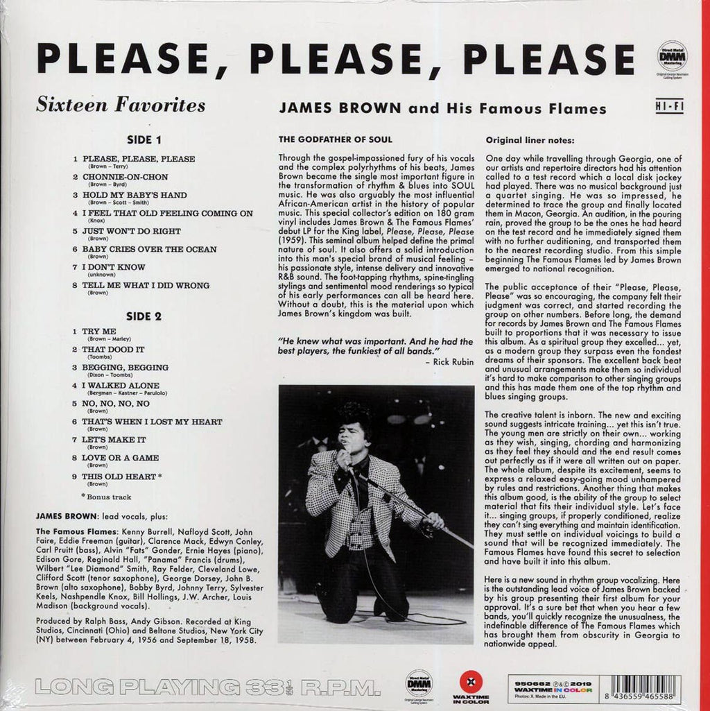 James Brown & The Famous Flames - Please, Please, Please (+bonus track) (ltd. ed.) (180g) (red vinyl) Vinyl Record