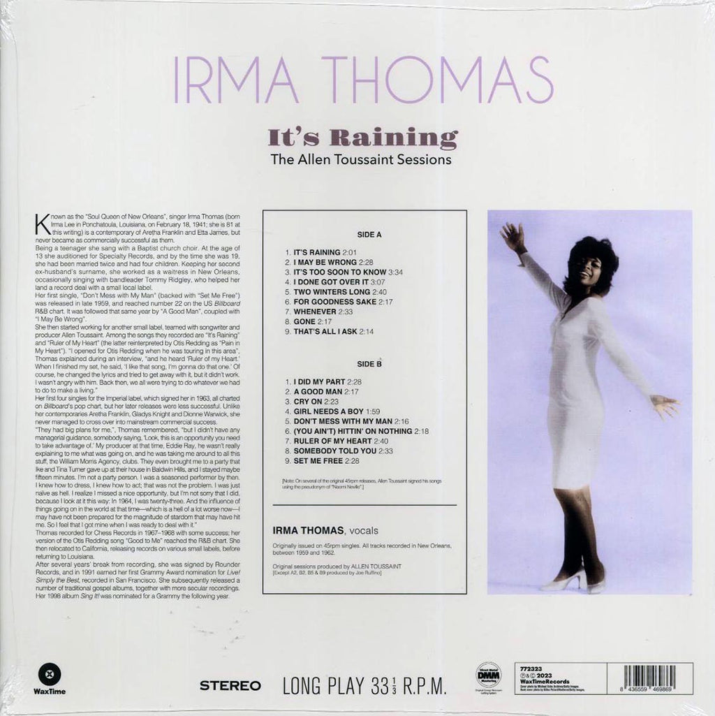 Irma Thomas - It's Raining: The Allen Toussaint Sessions (ltd. ed.) (180g) Vinyl Record